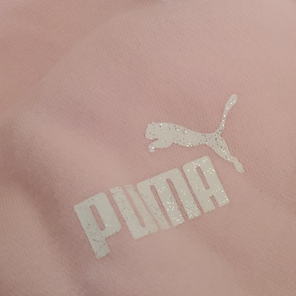 Pink fluffy puma zip up hooded jacket - Picture 2 of 5